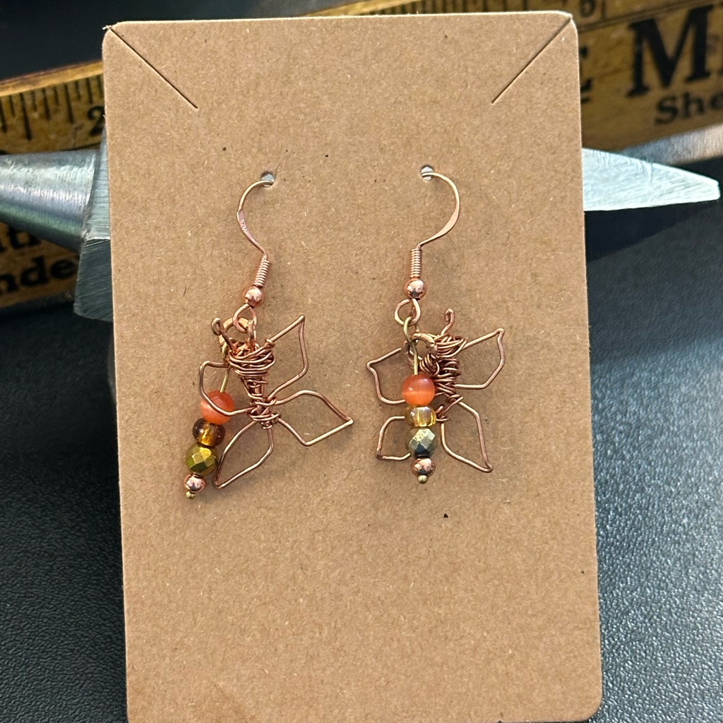Handcrafted Wire Butterflies Earrings